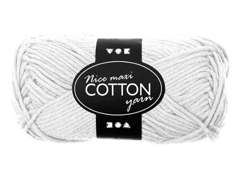 Baumwolle Maxi - Länge 80-85m - 50g Cotton Wolle - Farbe Weiss