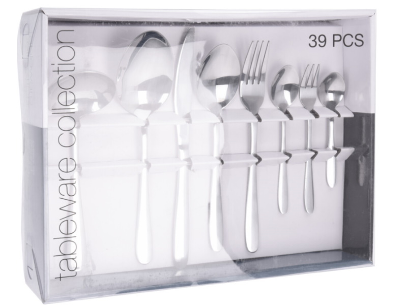 39tlg.Besteckset - Messer, Löffel, Gabel, Kuchengabel… aus Edelstahl in Silber
