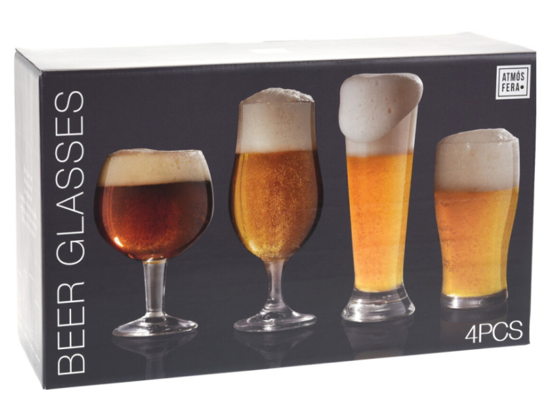 4er-Set Bierglas - Ale, Pils, Weissbier, Helles - immer das richtige Glas!