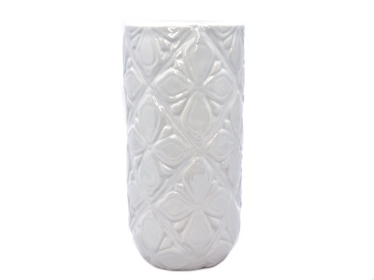 Vase "Lenari" aus Keramik (Lüster Weiss) Ø10xH19,5cm