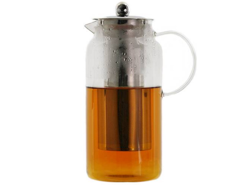 Teekanne Glaskaraffe mit feinen Edelstahl Filfter für 1,5 Liter Heisse oder Kalte Getränke