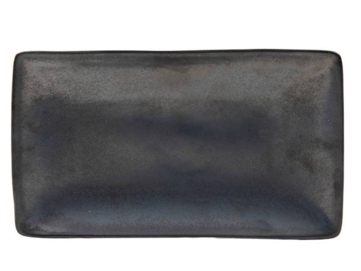 Servierteller Servierplatte "MANHATTAN-line" aus Keramik in Anthrazit/Dunkel Grau L22cm x B13cm