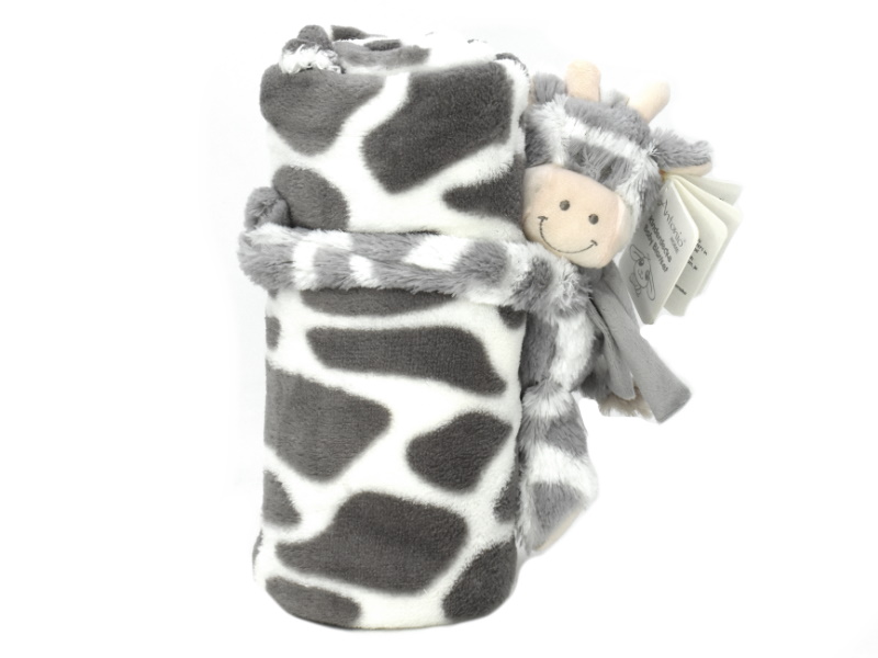 Kuscheldecke Schmusedecke Decke aus Fleece mit Giraffe 100% Polyester