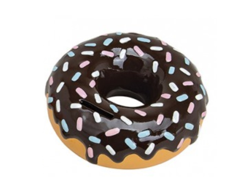 Spardose "Donut" aus Keramik (brau) Ø 15cm x Höhe 6 cm