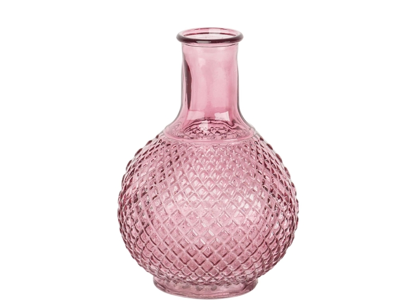 Flasche aus Glas (brombeere) – Dekoflasche Flaschenvase Dekoglas - Ø 14cm x Hoehe 18cm