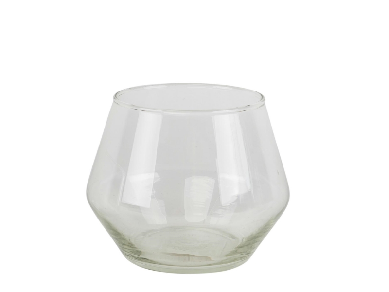 Topf aus Glas „Drop“ (klar) – Dekoglas Glasvase Windlicht - Ø 11,5cm x Hoehe 11cm (Oeffnung Ø 9cm)
