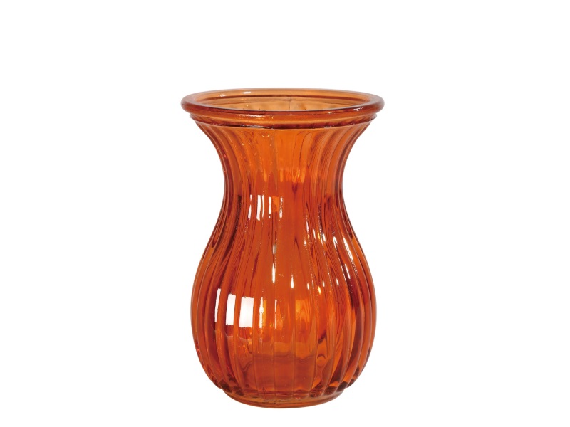 Glas Vase bauchig ORANGE 9,5x14cm