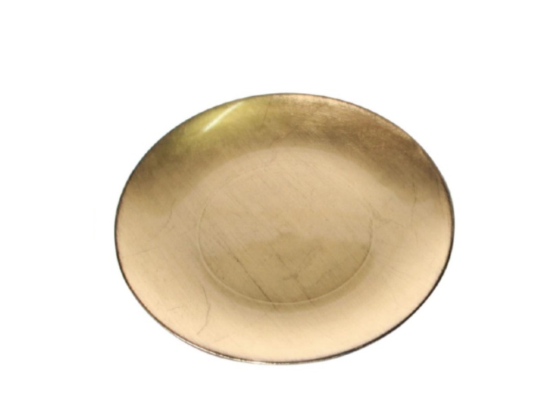 Deko-Teller flach Antik Finish Gold Ø 33cm