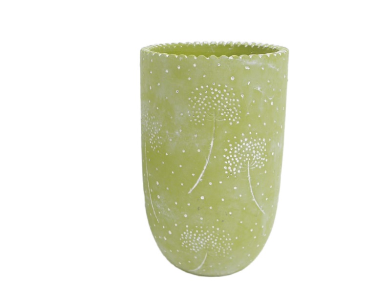 Vase Blumenvase Dalia Zement grün 15x22cm