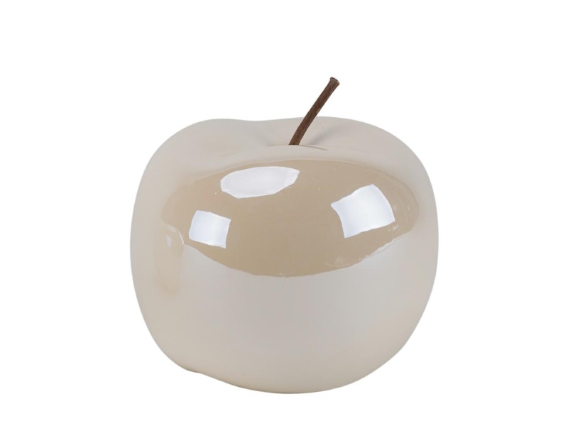 Deko-Apfel Lüster Keramik creme 15x15x12.5cm