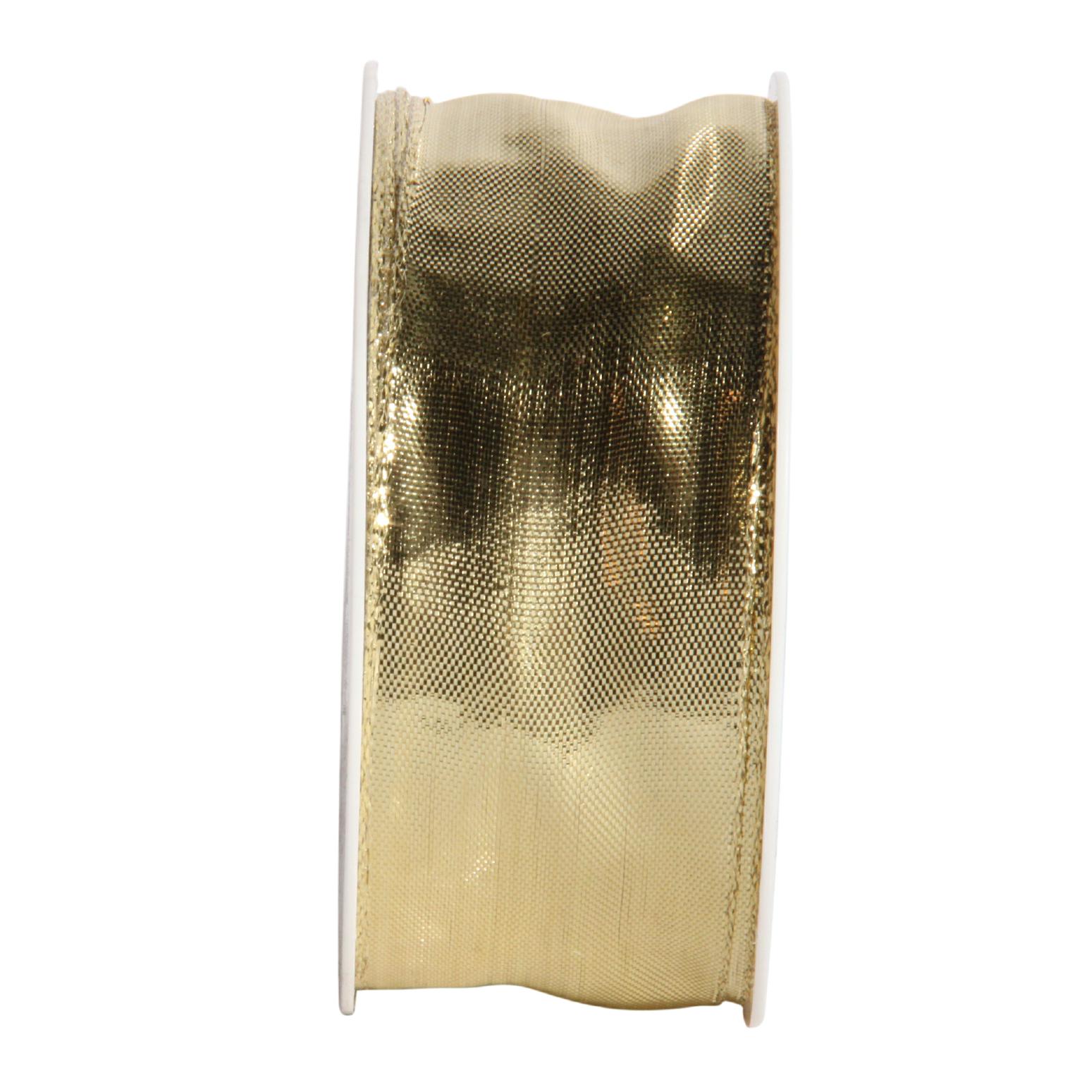 Dekoband GLITZER - Satinband Geschenkband, 25 mm x 25 m, Farbe Farbe Gold