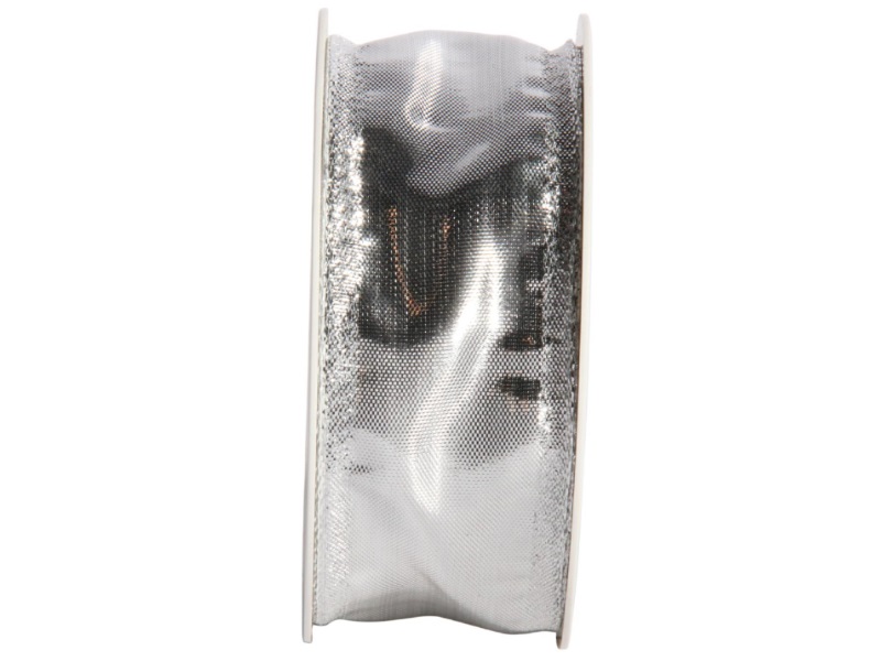 Dekoband KLONDIKE - Geschenkband, Schleifenband, 40mm x 25m, Farbe  Silber