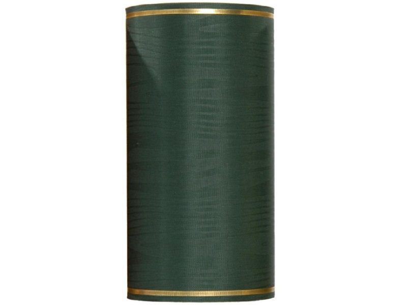 Kranzband -100mm x 25m  Moire m. Goldrand - Farbe Dunkelgrün