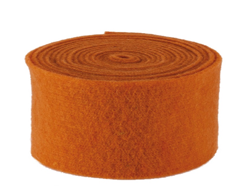 Topfband - Filz-Wolle - Filzband 15cm x 5m - Farbe Orange