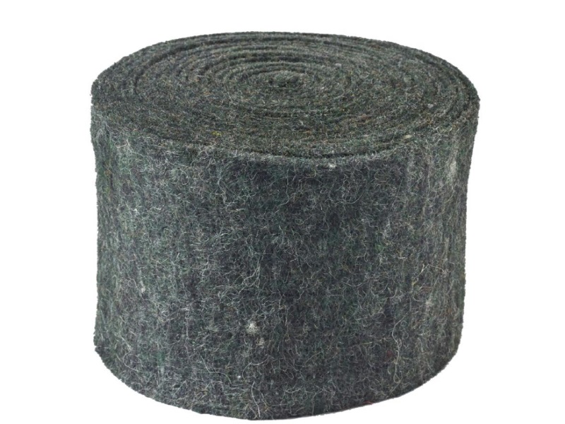Topfband - Filz-Wolle - Filzband 15cm x 5m - Farbe Dunkelgrün-Grau