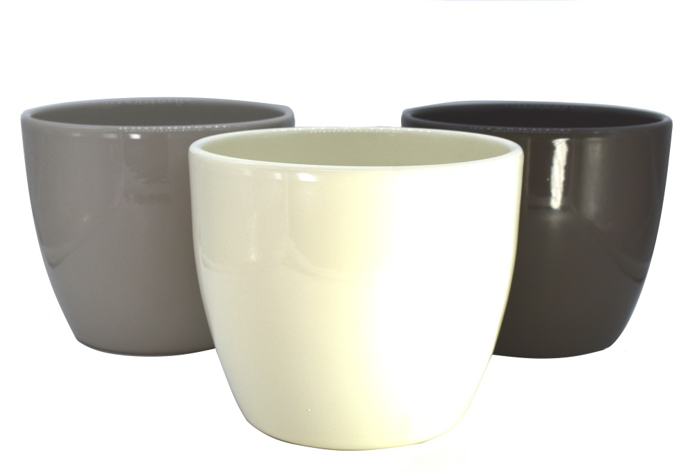 3 Übertöpfe - Pflanzenkübel "COULOUR" aus Keramik sortiert (Ø 11 cm)