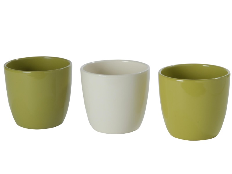 3 Übertöpfe - Pflanzenkübel "COLOR" sortiert aus Keramik  Ø 22 cm