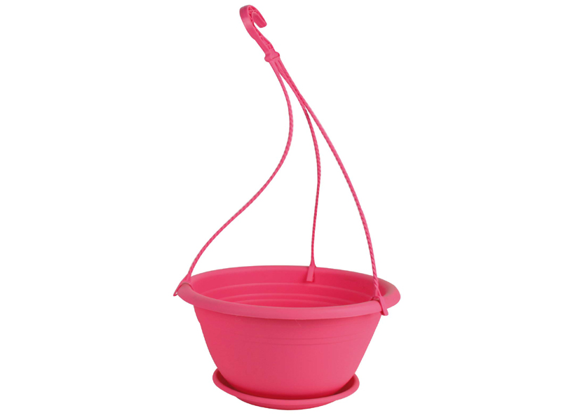 Blumenampel "Color" aus Kunststoff   (Ø 30 cm, Farbe Pink)