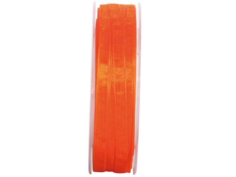 Dekoband Beauty-Organdy Schleifenband 7mm x 50m, Farbe Farbe Orange