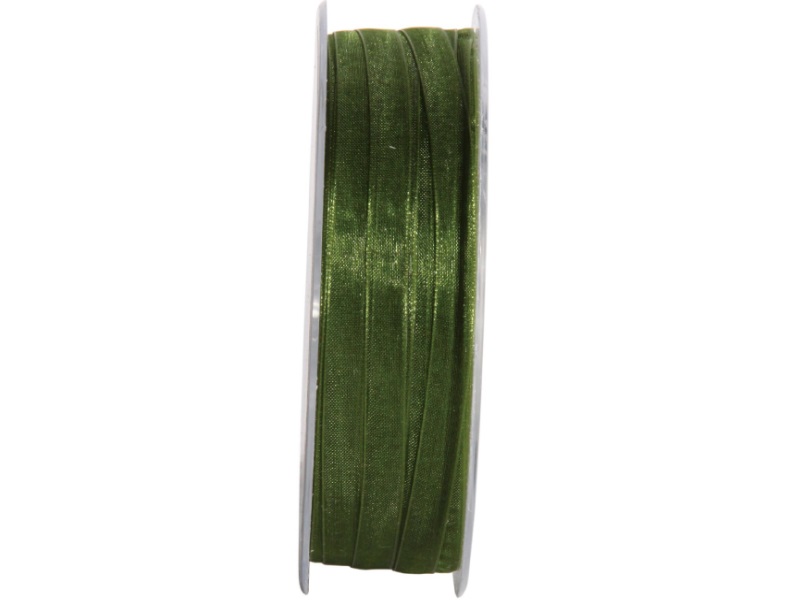 Dekoband Beauty-Organdy Schleifenband 7mm x 50m, Farbe Farbe Dunkelgrün