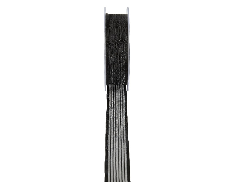 Florband - Schleifenband Trauerschleife Dekoband  (25m x 25mm - Schwarz)