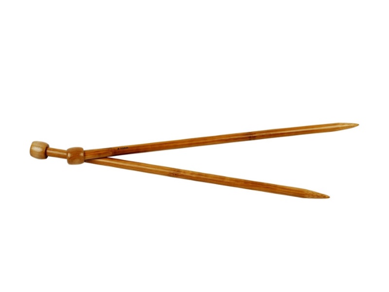 Stricknadel aus weichem Bambus - Länge 35cm -1Paar - Var. Nr. 10