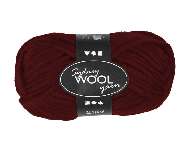 Sydney Wolle - 100 % austral. Deluxe Wolle - Länge 50m - 50g -  Bordeaux