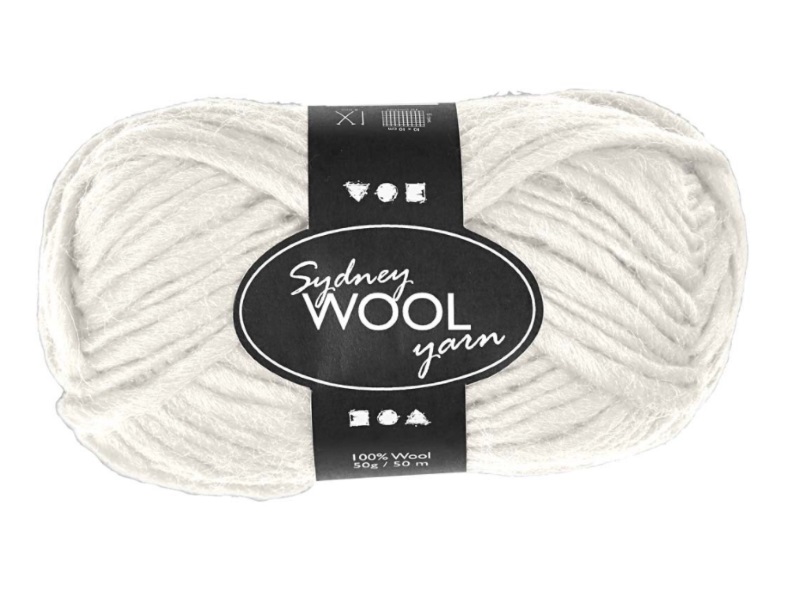 Sydney Wolle - 100 % austral. Deluxe Wolle - Länge 50m - 50g -  Creme