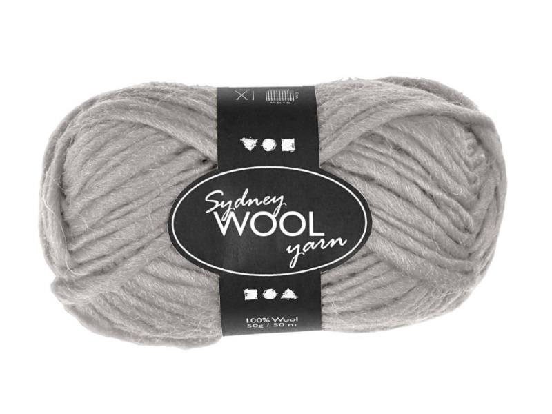 Sydney Wolle - 100 % austral. Deluxe Wolle - Länge 50m - 50g -  Hellgrau