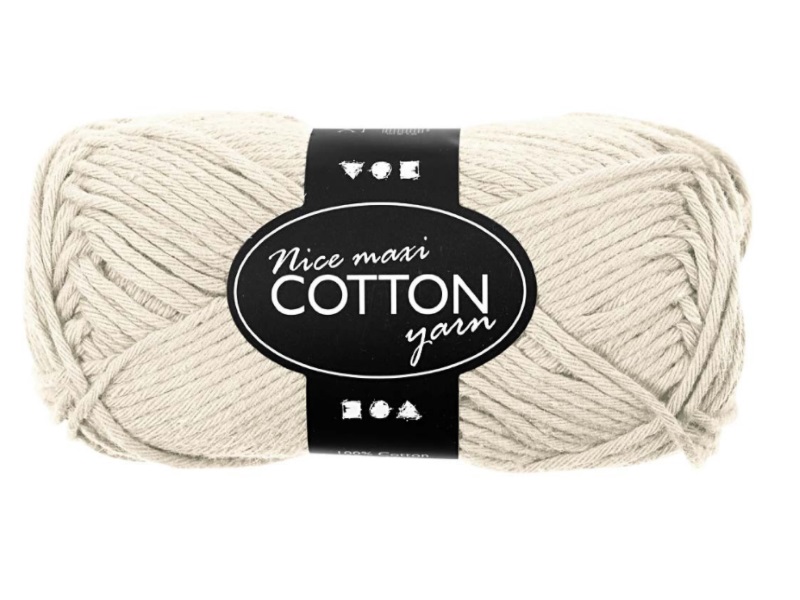 Baumwolle Maxi - Länge 80-85m - 50g Cotton Wolle - Farbe Beige