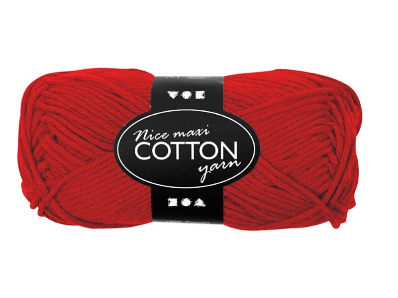 Baumwolle Maxi - Länge 80-85m - 50g Cotton Wolle - Farbe Rot