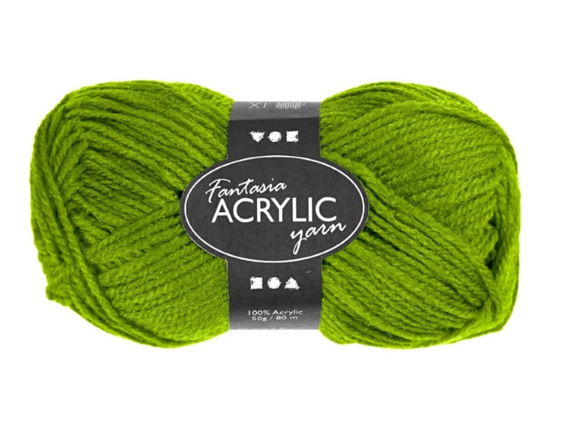 Fantasia 100% Polyacryl Wolle - 3-fädige Wolle - Länge 80m - 50g - Hellgrün