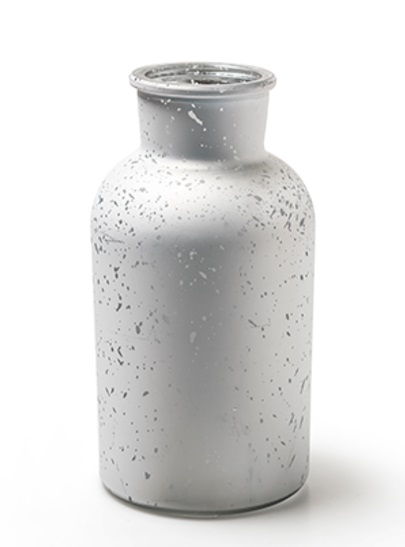 Glasvase "BRAXTON" H20 Ø10cm - Blumenvase Tischvase Vase Farbe Silber