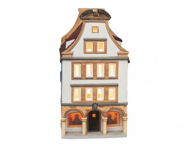 Prinzipalmarkt in Münster aus Porzellan – Windlicht Lichthaus Miniatur-Modell –