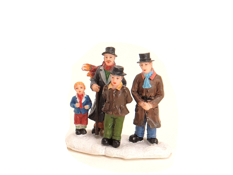 Weihnachtliche Miniatur-Figuren Winterwelt-Szene aus Poly Höhe 6 cm – 3 Männer m