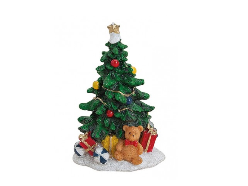 Weihnachtliche Miniatur-Figuren Winterwelt-Szene aus Poly Höhe 9 cm – Weihnachts