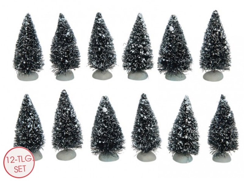 Winterwelt Zubehör für Lichthaus Themenwelt - Baum-Set 12-teilig aus Kunststoff