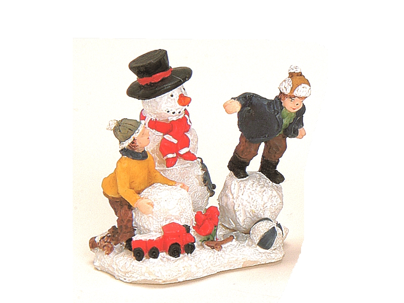 Weihnachtliche Miniatur-Figuren Winterwelt-Szene aus Poly Höhe 6 cm – Schneemann