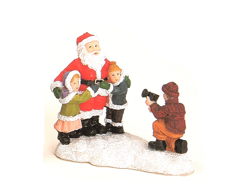 Weihnachtliche Miniatur-Figuren Winterwelt-Szene aus Poly Höhe 6 cm – Foto mit W