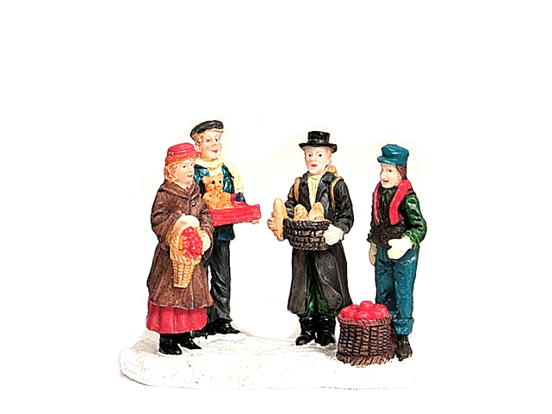 Weihnachtliche Miniatur-Figuren Winterwelt-Szene aus Poly Höhe 7 cm – Händler mi