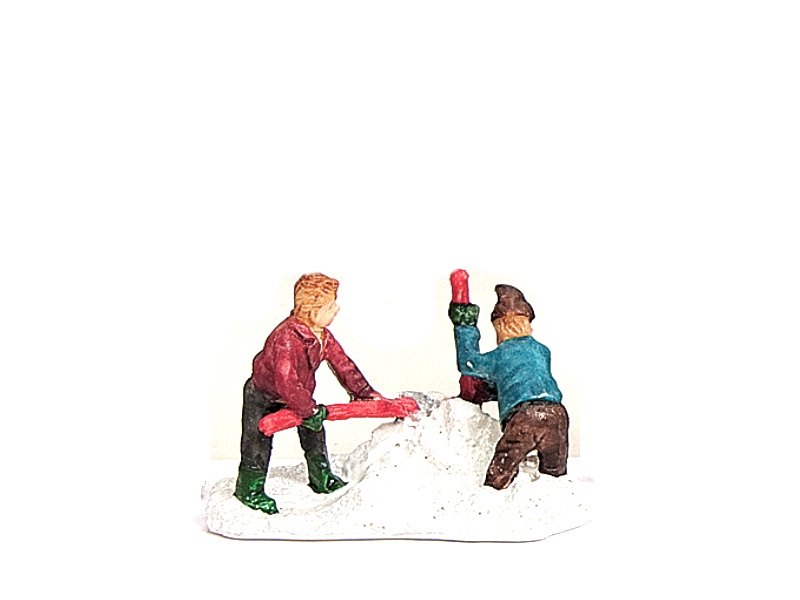 Weihnachtliche Miniatur-Figuren Winterwelt-Szene aus Poly Höhe 7 cm – Schnee sch