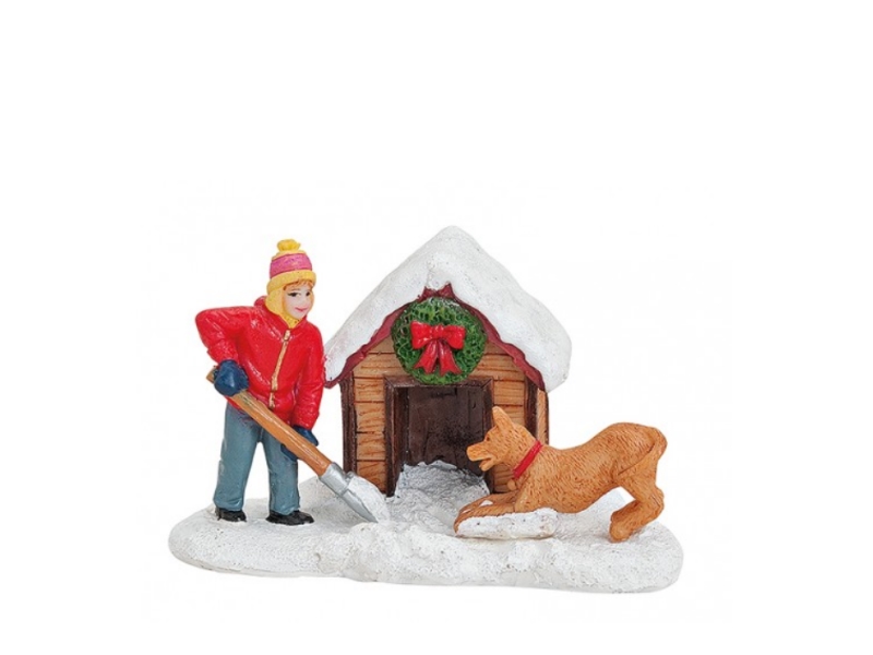 Weihnachtliche Miniatur-Figuren Winterwelt-Szene aus Poly B9 x H6 cm - Kind mit