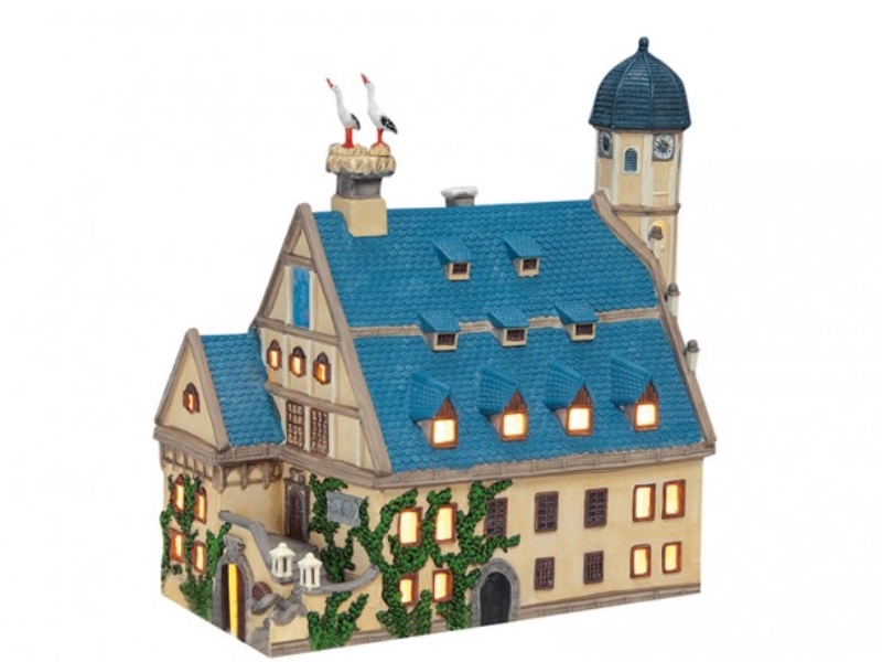 Rathaus in Weiden/Oberpfalz aus Porzellan – Windlicht Lichthaus Miniatur-Modell