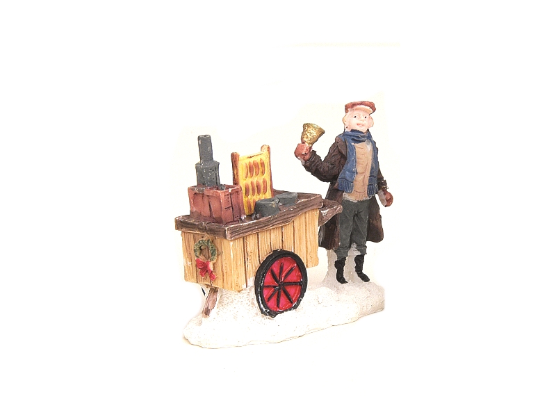 Weihnachtliche Miniatur-Figuren Winterwelt-Szene aus Poly Höhe 6 cm – Verkaufswagen