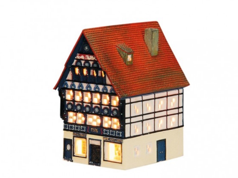 Weinhaus in Osnabrück aus Porzellan – Windlicht Lichthaus Miniatur-Modell – B16