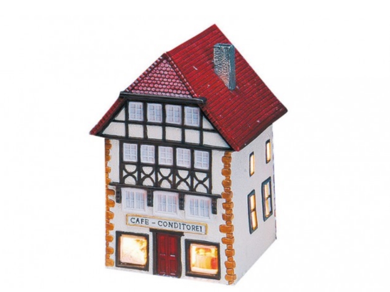 Konditorei in Osnabrück aus Porzellan – Windlicht Lichthaus Miniatur-Modell – B1