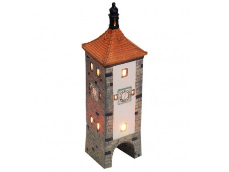 Sieberts-Turm Rothenburg ob der Tauber aus Porzellan – Windlicht Lichthaus Minia