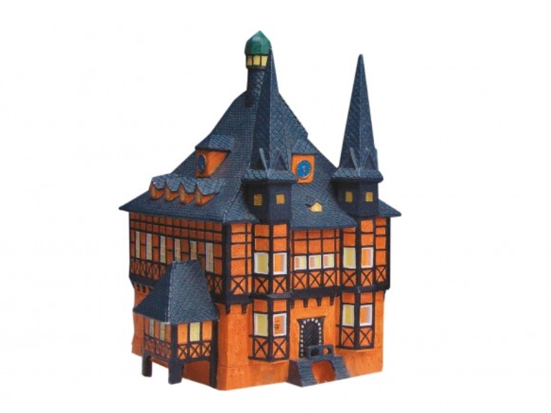 Rathaus in Wernigerode Harz aus Porzellan – Windlicht Lichthaus Miniatur-Modell