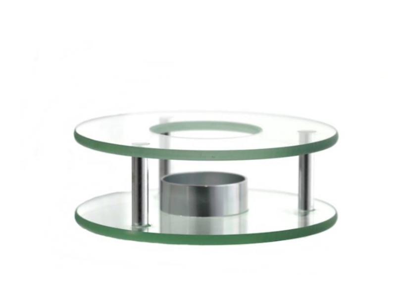 Stövchen modern Teewärmer aus Glas rund  Ø12,5 CM