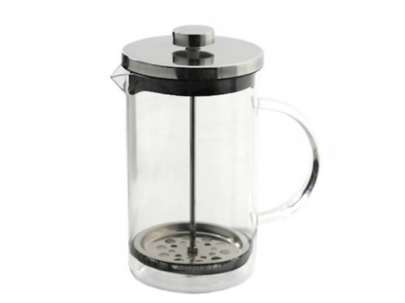 Kaffee- und Teebereiter mit Filtersieb aus Glas und Edelstahl 0,8Liter